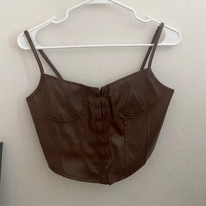 Brown leather corset top that was never worn!